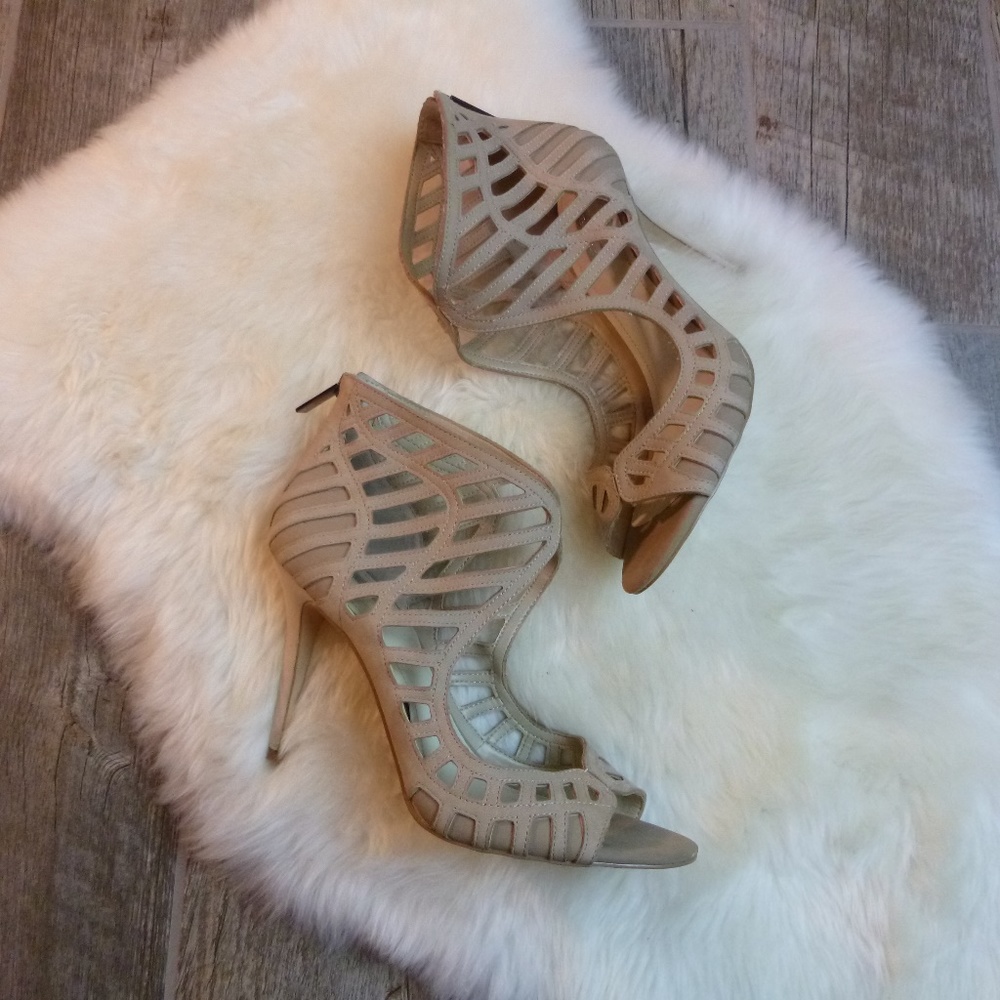 BCBGeneration Tan Cutout Sandals